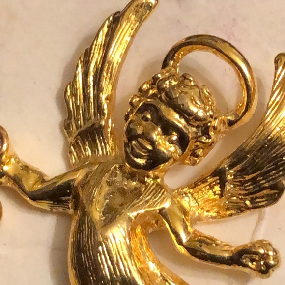 Vintage Gold Tone millennium ángel guardián.. excellent condition like new - Picture 5 of 5